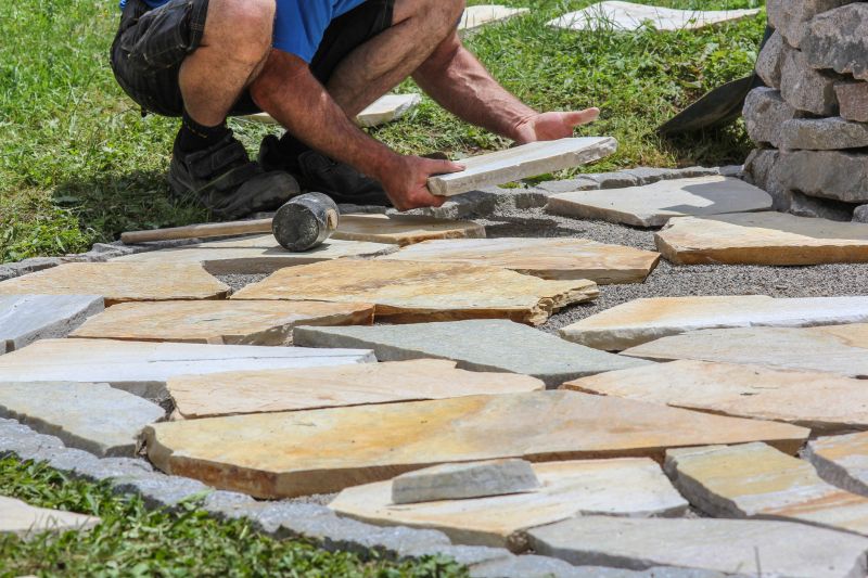 Flagstone Installation For Walkways, Patios, And Garden Paths